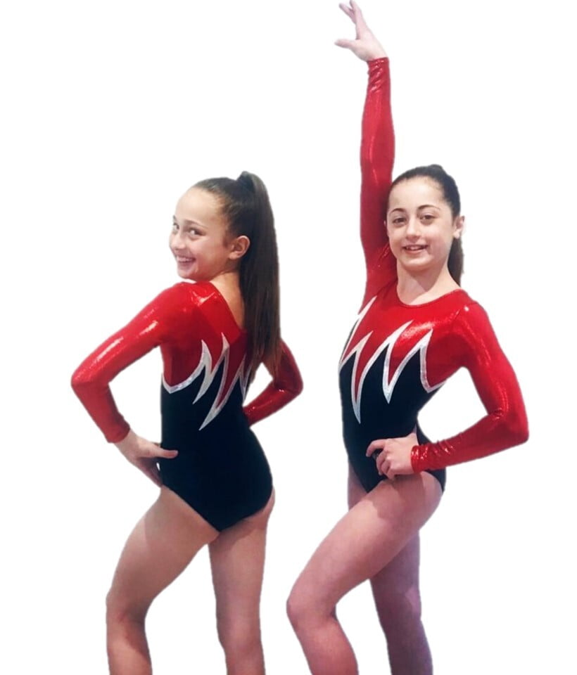 red and black leotard