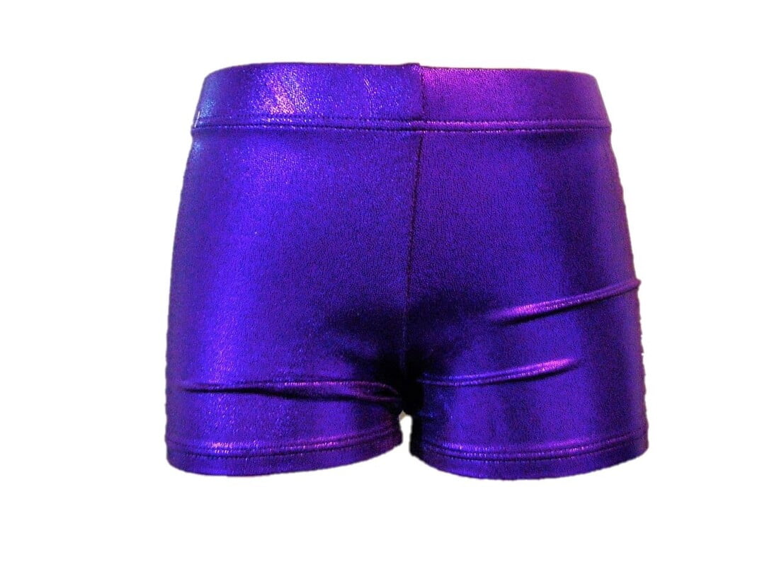 Purple Shiny Foil Bike Shorts