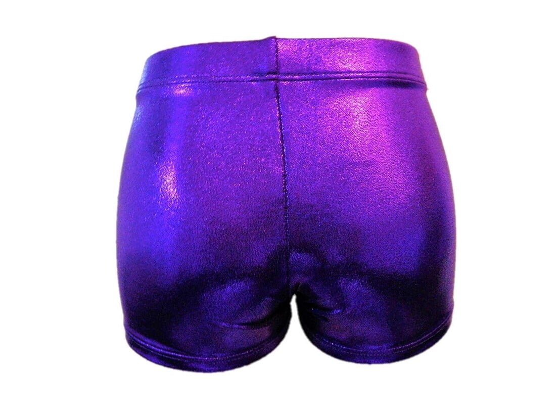 Purple Shiny Foil Bike Shorts