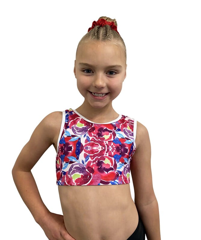 FLOWER DREAM CROP TOP LYCRA PRINT