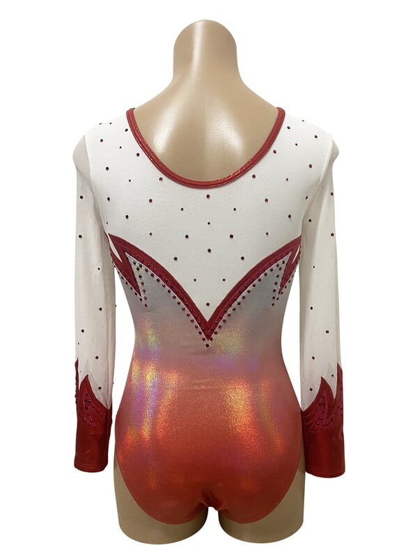 PEARL RED OMBRE SHEER LONG SLEEVE