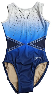 NAVY AND LIGHT BLUE OMBRE LYCRA WITH CRYSTALS - CH