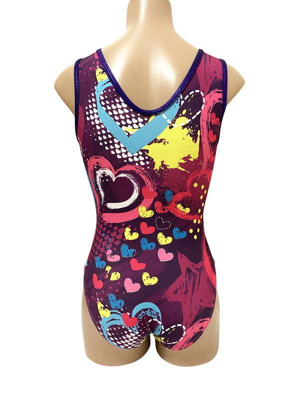 PURPLE HEARTS LYCRA PRINT LEOTARD