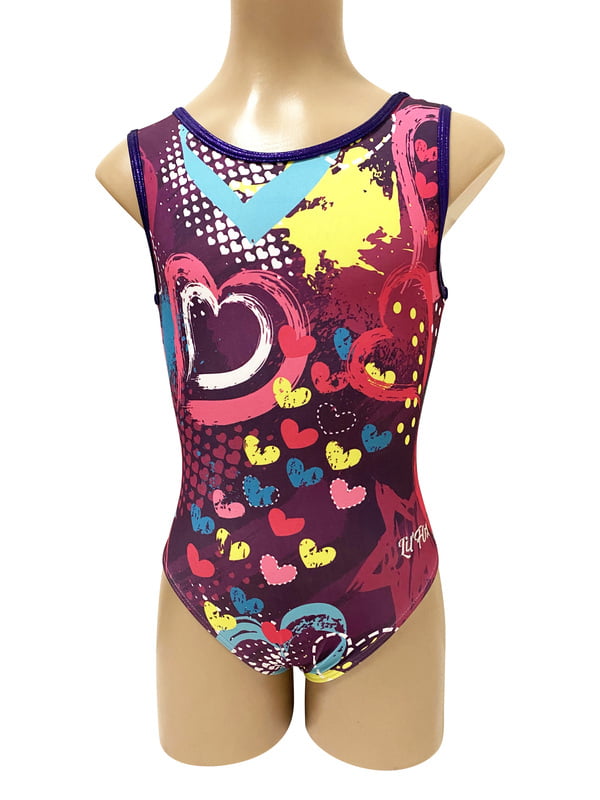 PURPLE HEARTS LYCRA PRINT LEOTARD