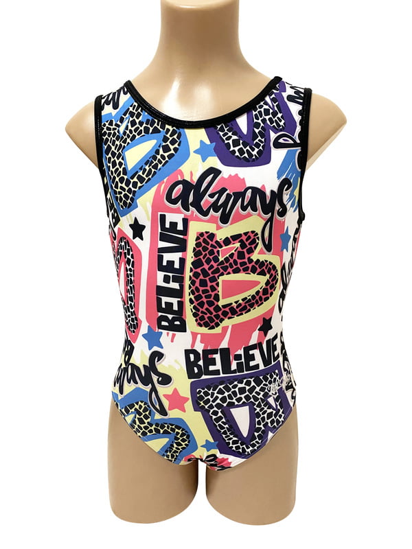 'ALWAYS BELIEVE' LYCRA PRINT LEOTARD