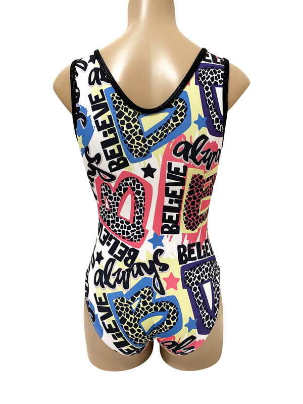 'ALWAYS BELIEVE' LYCRA PRINT LEOTARD