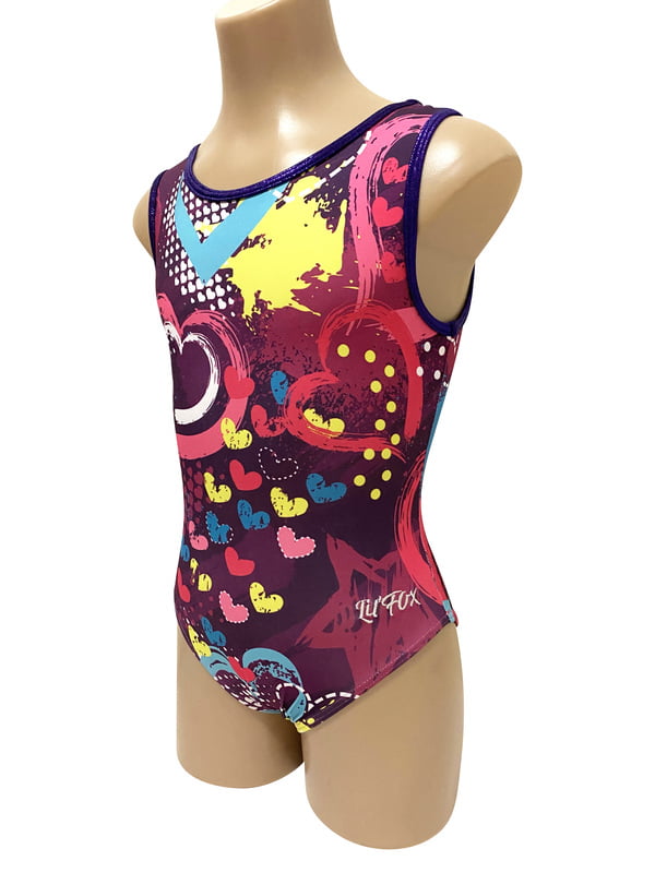 PURPLE HEARTS LYCRA PRINT LEOTARD