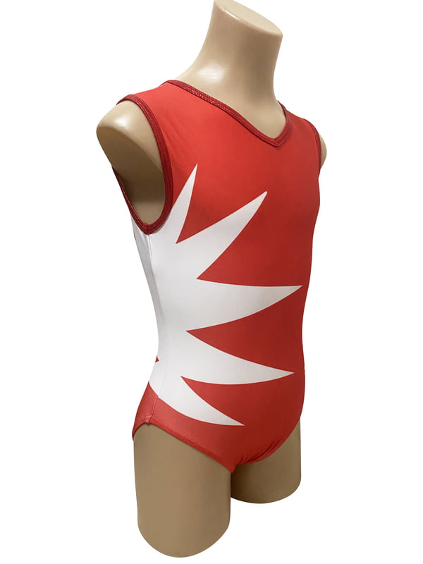 RED STAR LYCRA PRINT LEOTARD