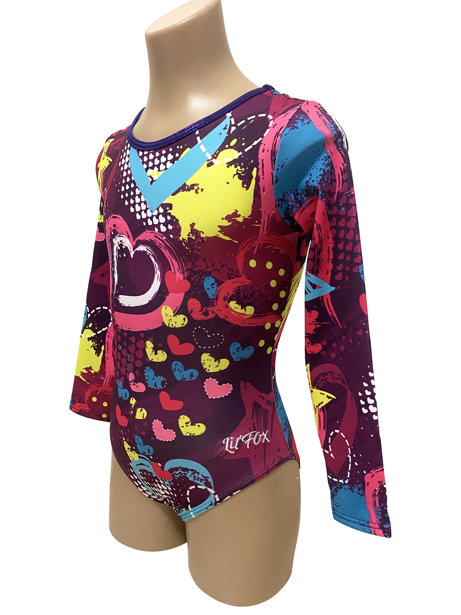 PURPLE HEARTS LYCRA PRINT LONG SLEEVE