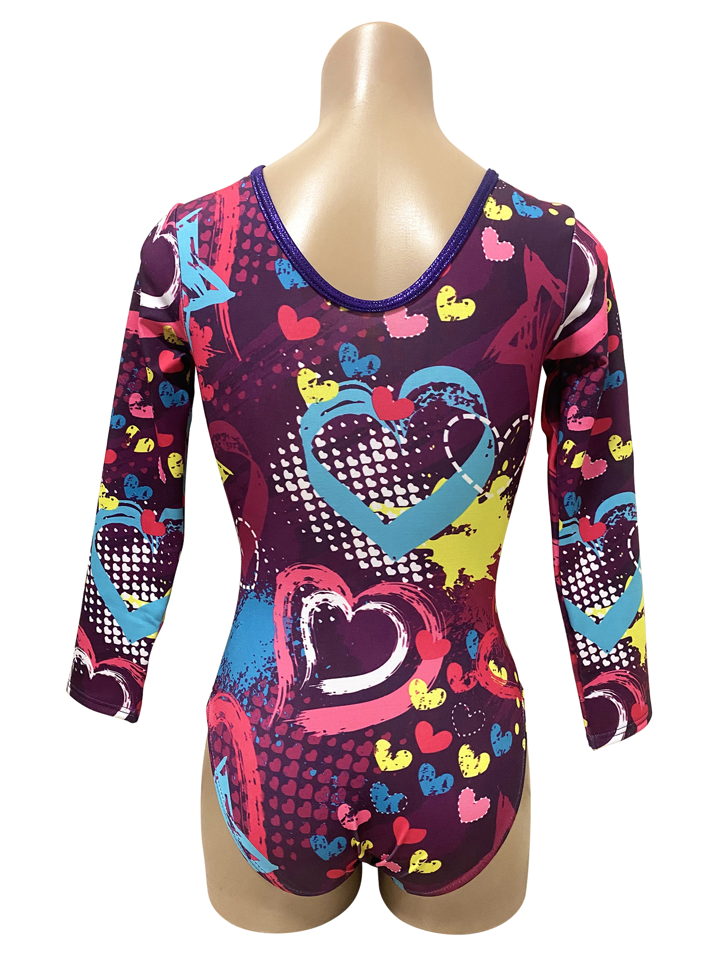 PURPLE HEARTS LYCRA PRINT LONG SLEEVE