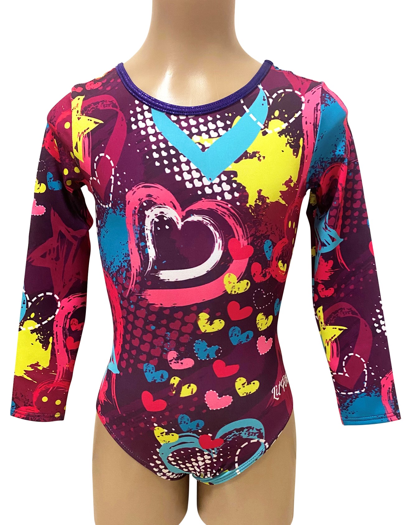 PURPLE HEARTS LYCRA PRINT LONG SLEEVE