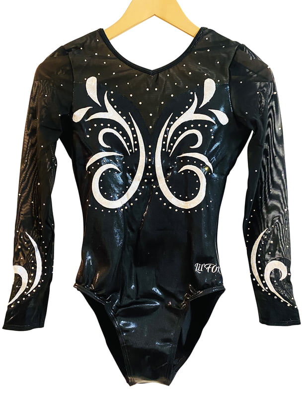 BLACK MYSTIQUE, BLACK SHEER, WHITE/SILVER LONG SLEEVE