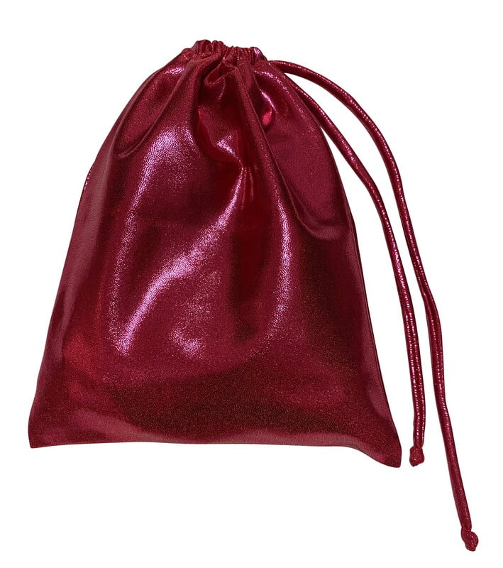 BERRY SHINY FOIL GRIP BAG WITH STONES