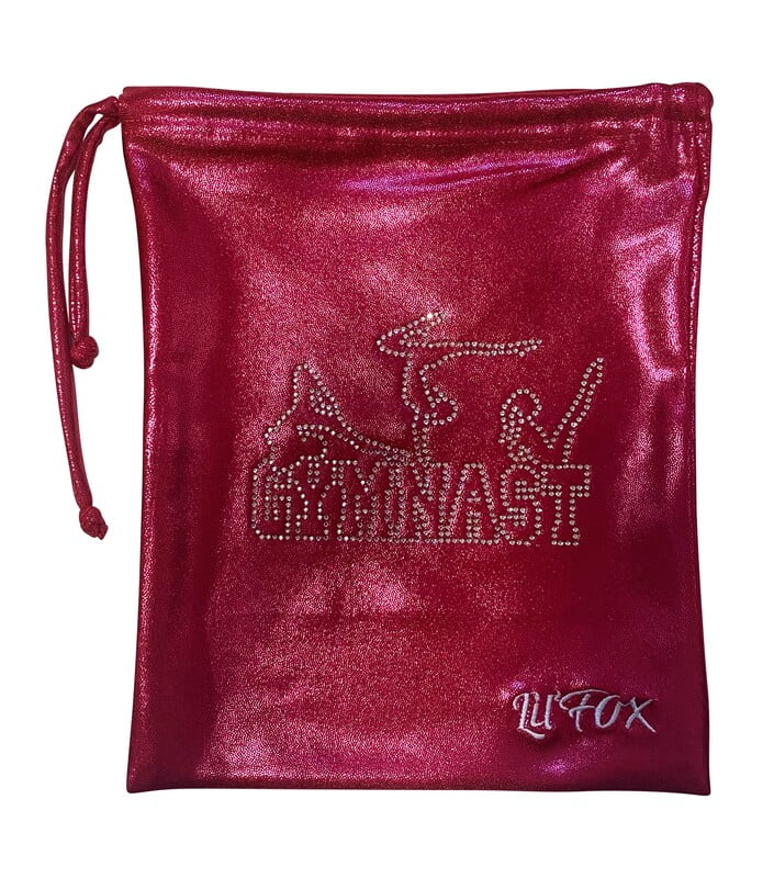 BERRY SHINY FOIL GRIP BAG WITH STONES