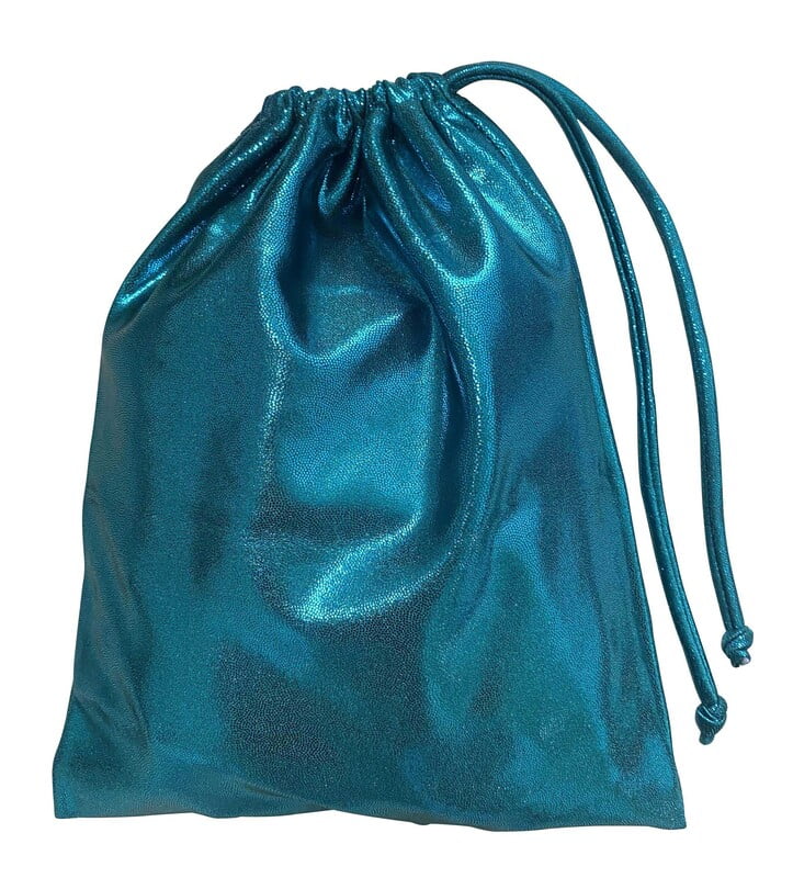 TEAL GREEN GRIP BAG WITH GOLD/SILVER CRYSTALS