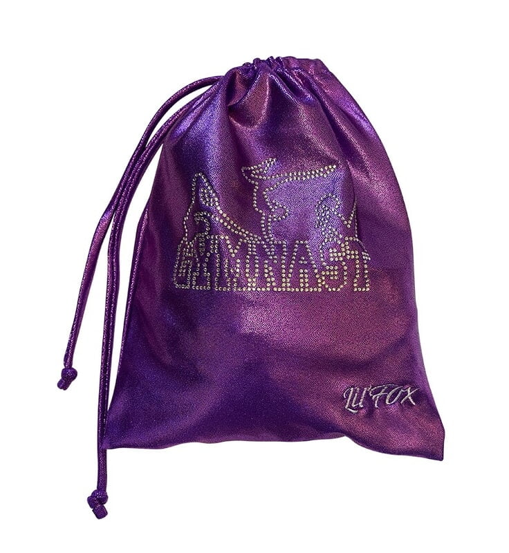 GRAPE SHINY FOIL GRIP BAG WITH RHINESTONES