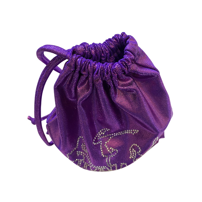 GRAPE SHINY FOIL GRIP BAG WITH RHINESTONES