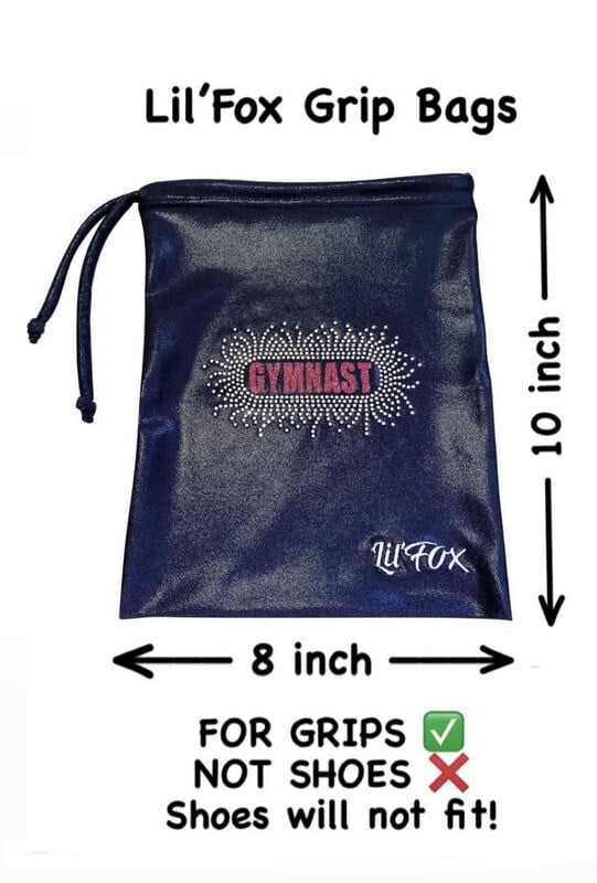 NAVY SHINY FOIL GRIP BAG WITH PINK STONES