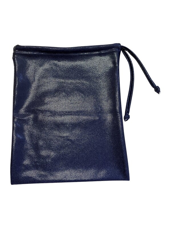 NAVY SHINY FOIL WITH GOLD STONES GRIP BAG