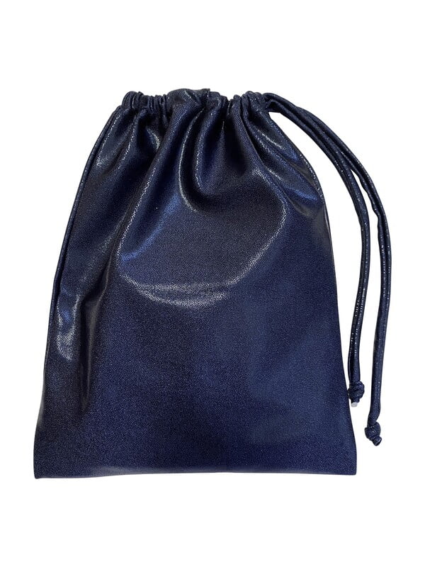 NAVY SHINY FOIL GRIP BAG WITH PINK STONES