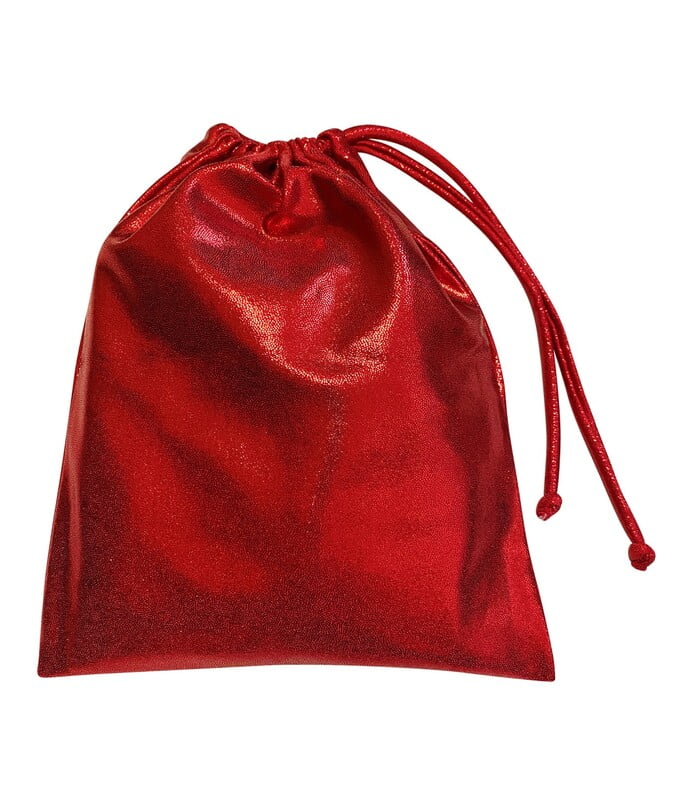 RED SHINY FOIN GRIP BAGS 'GYMNASTICS' STONES