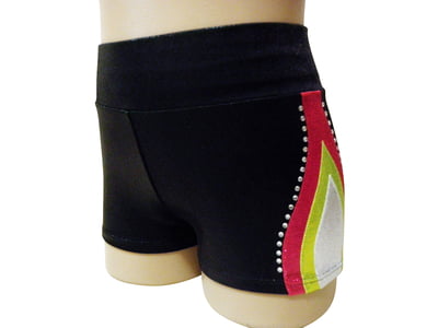 BLACK, PINK, YELLOW AND WHITE BIKE SHORTS