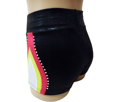 BLACK, PINK, YELLOW AND WHITE BIKE SHORTS