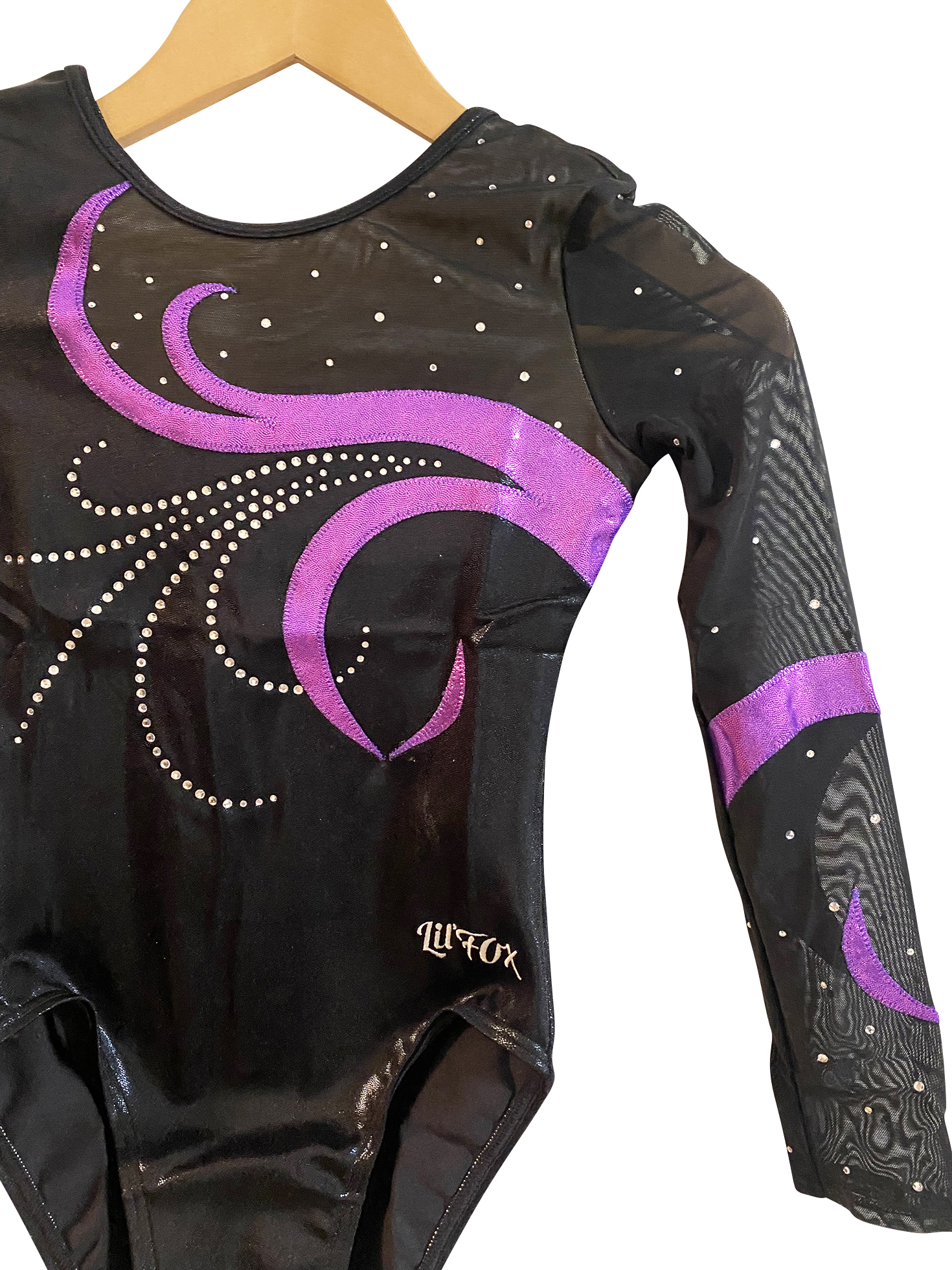 BLACK / GRAPE MYST, BLACK MESH, STONES LONG SLEEVE