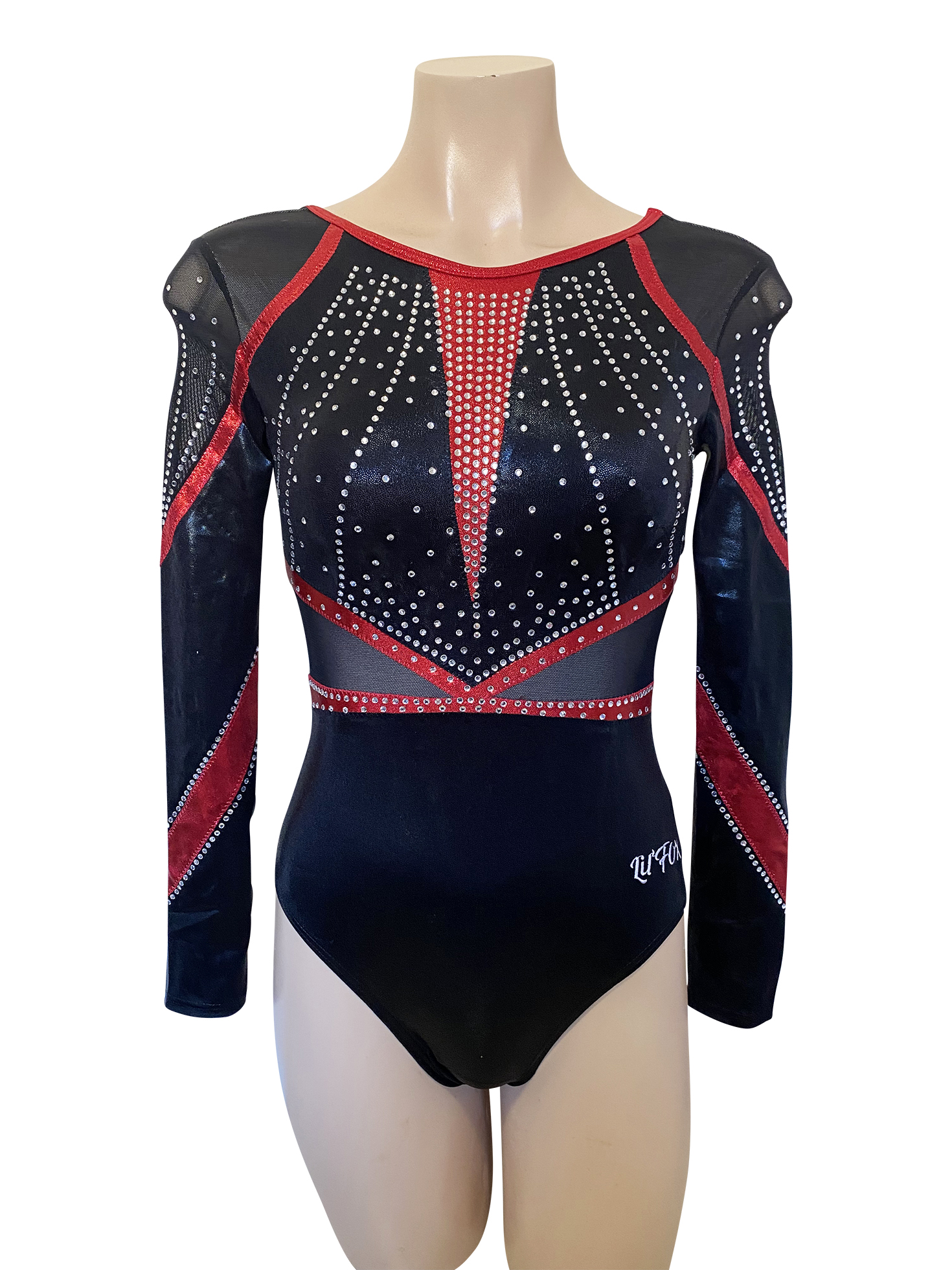 BLACK / RED MYSTIQUE AND MESH LONG SLEEVE