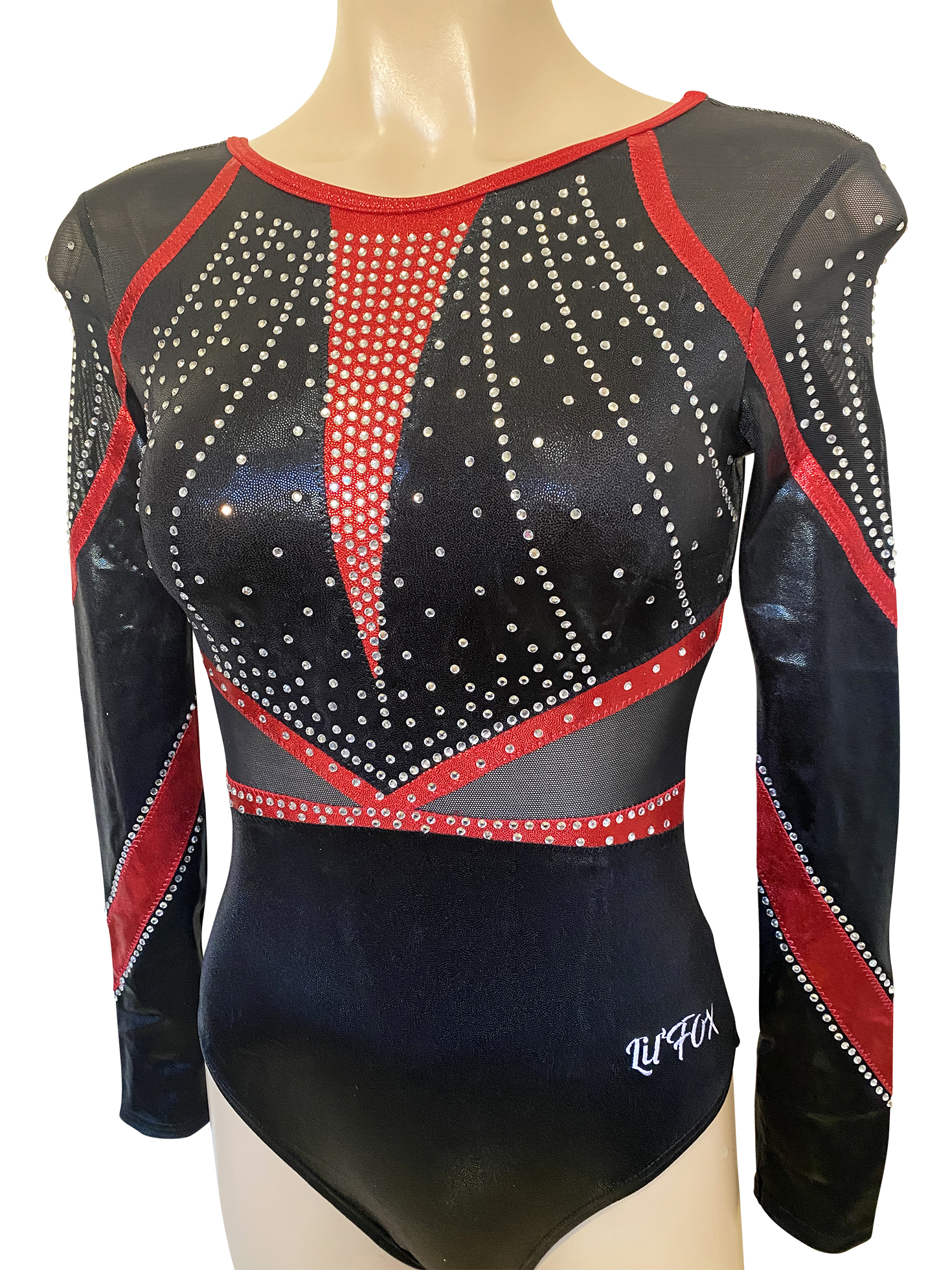 BLACK / RED MYSTIQUE AND MESH LONG SLEEVE