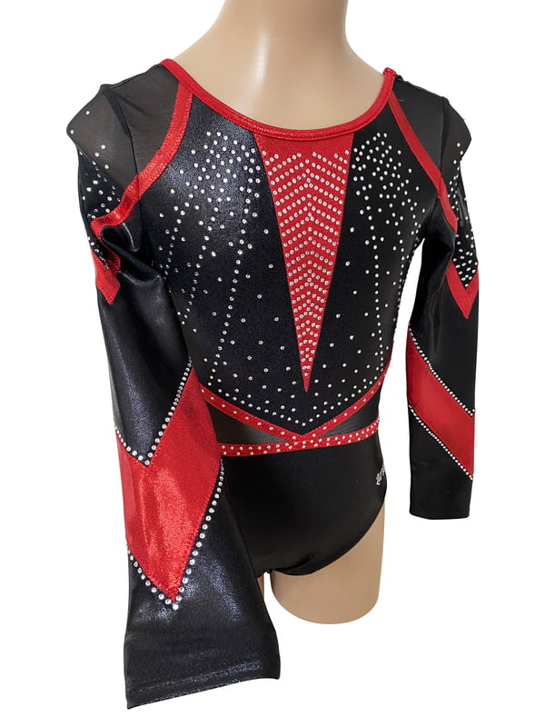 BLACK / RED MYSTIQUE AND MESH LONG SLEEVE