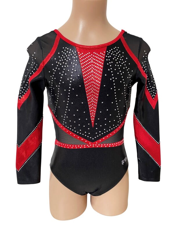 BLACK / RED MYSTIQUE AND MESH LONG SLEEVE