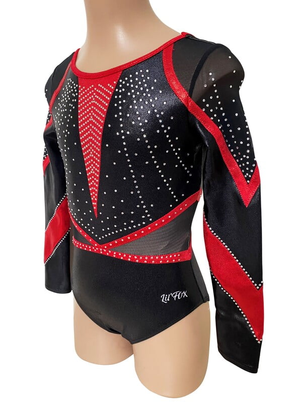 BLACK / RED MYSTIQUE AND MESH LONG SLEEVE