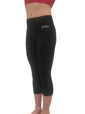 BLACK COTTON 3/4 LEGGINGS