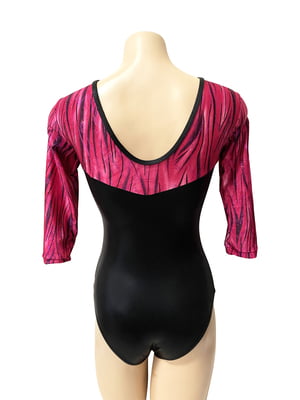 BLACK AND HOT PINK SHINY FOIL 3/4 SLEEVE