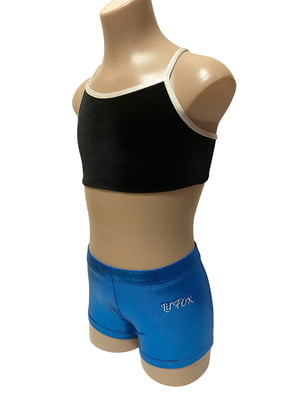 BLACK VELVET TOP OCEAN BLUE FOIL SHORTS