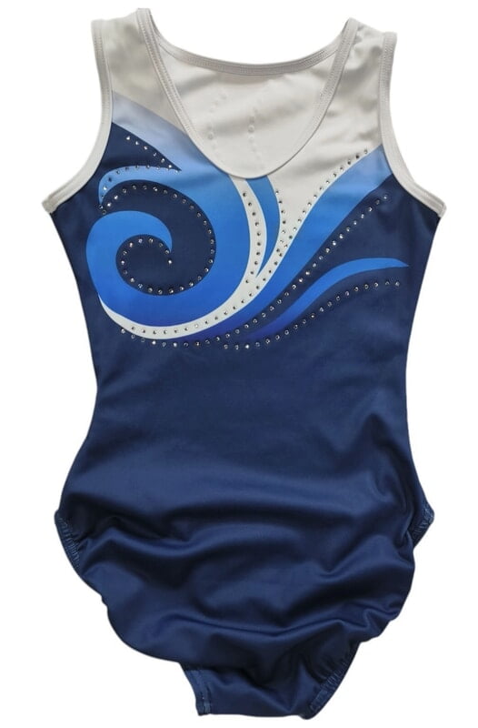 BLUE OCEAN WAVES WITH CRYSTALS FRONT/BACK - CH