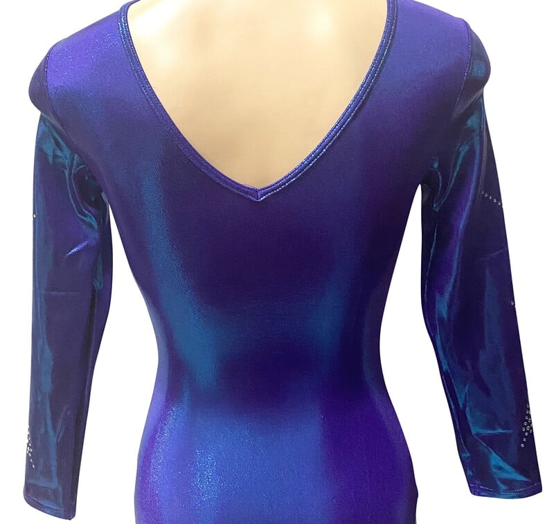 BLUE PURPLE MYSTIQUE LONG SLEELES WITH RHINESTONES