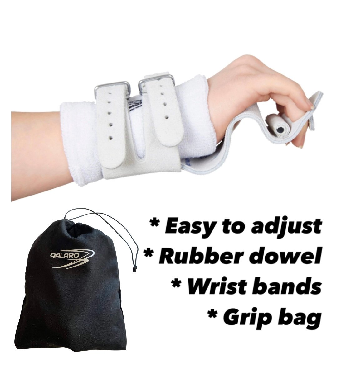 QALARO DOUBLE BUCKLE GYMNASTICS GRIPS WITH DOWEL QALARO DOUBLE BUCKLE GYMNASTICS GRIPS WITH DOWEL