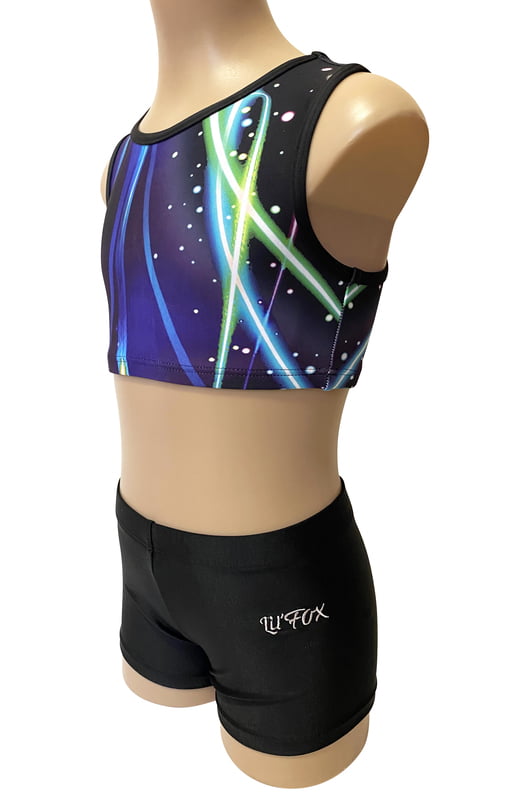 ELECTRIC BLUE GALAXY CROP SET