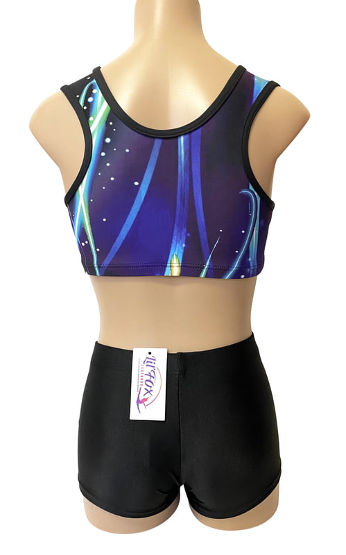 ELECTRIC BLUE GALAXY CROP SET