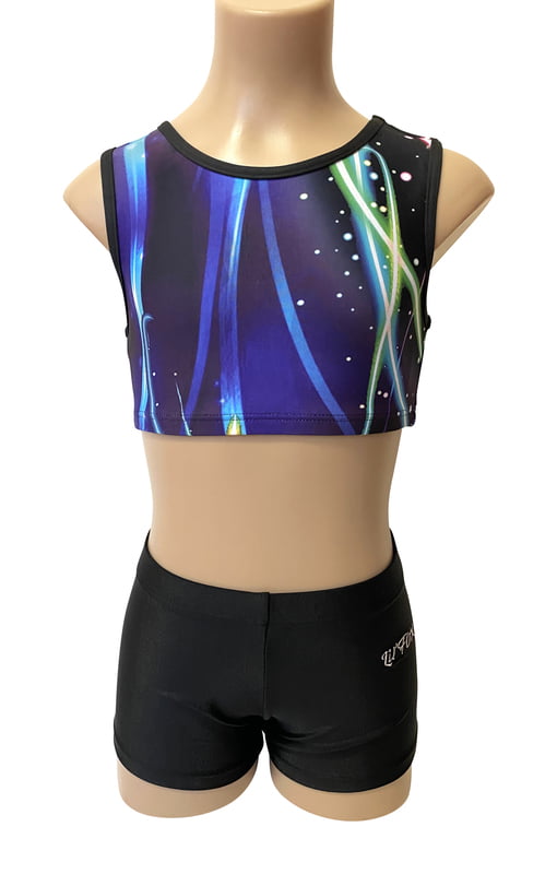 ELECTRIC BLUE GALAXY CROP SET