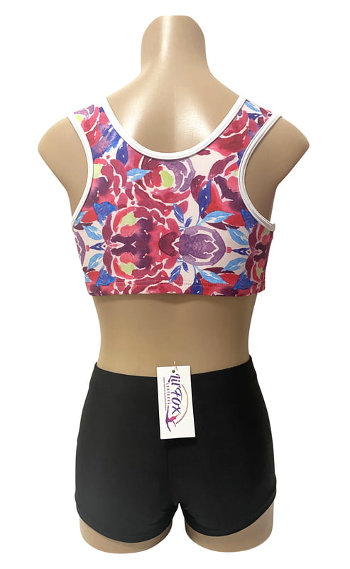 FLOWER DREAM WITH BLACK LYCRA SHORTS