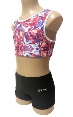 FLOWER DREAM WITH BLACK LYCRA SHORTS