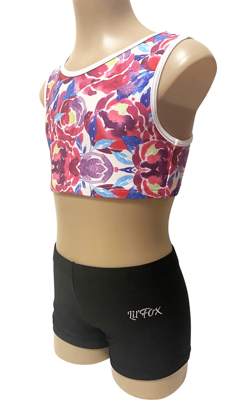 FLOWER DREAM WITH BLACK LYCRA SHORTS