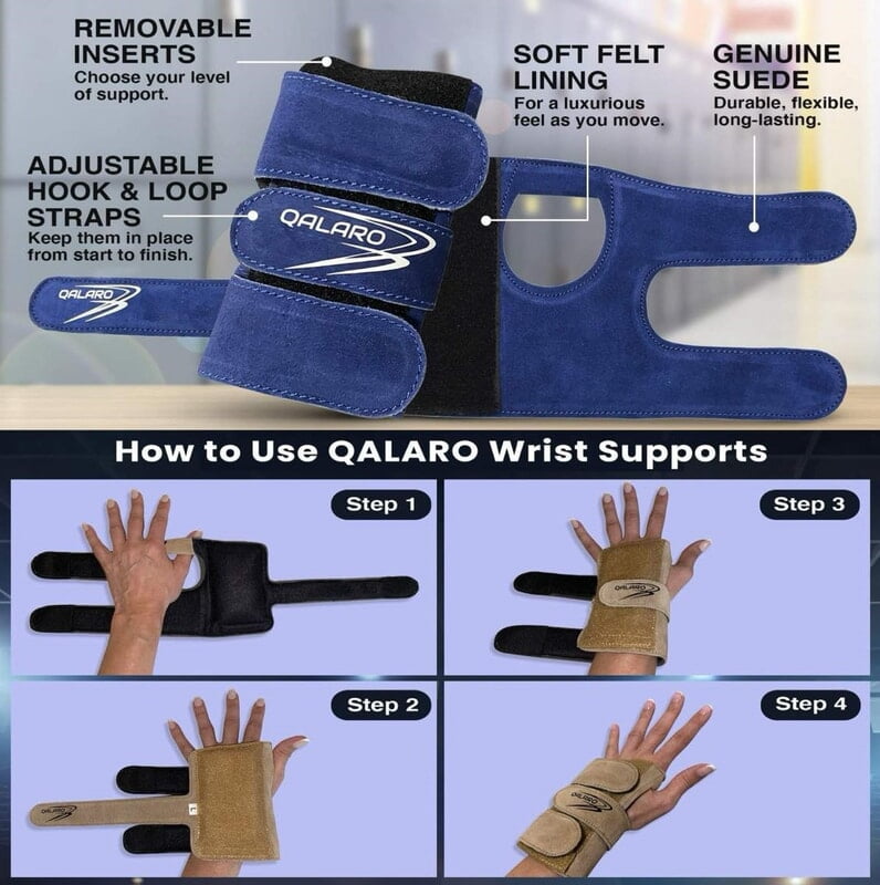 QALARO - DARK BROWN SUEDE WRIST SUPPORTS (pair)