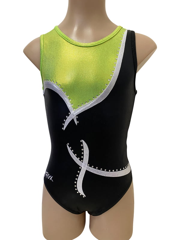 BLACK, WHITE, LIME GREEN MYSTIQUE W RHINESTONES
