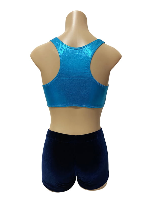 TURQUOISE SHINY MYSTIQUE CROP SET