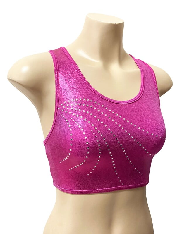 PINK SHINY CROP TOP