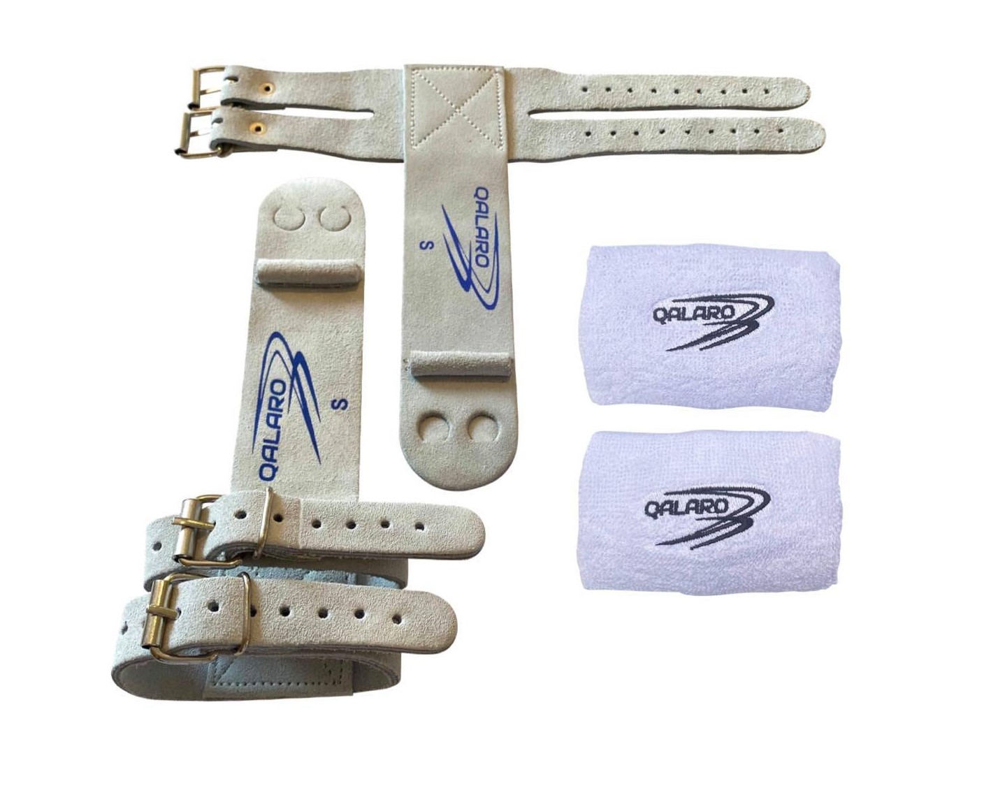 QALARO DOUBLE BUCKLE GYMNASTICS GRIPS WITH DOWEL QALARO DOUBLE BUCKLE GYMNASTICS GRIPS WITH DOWEL